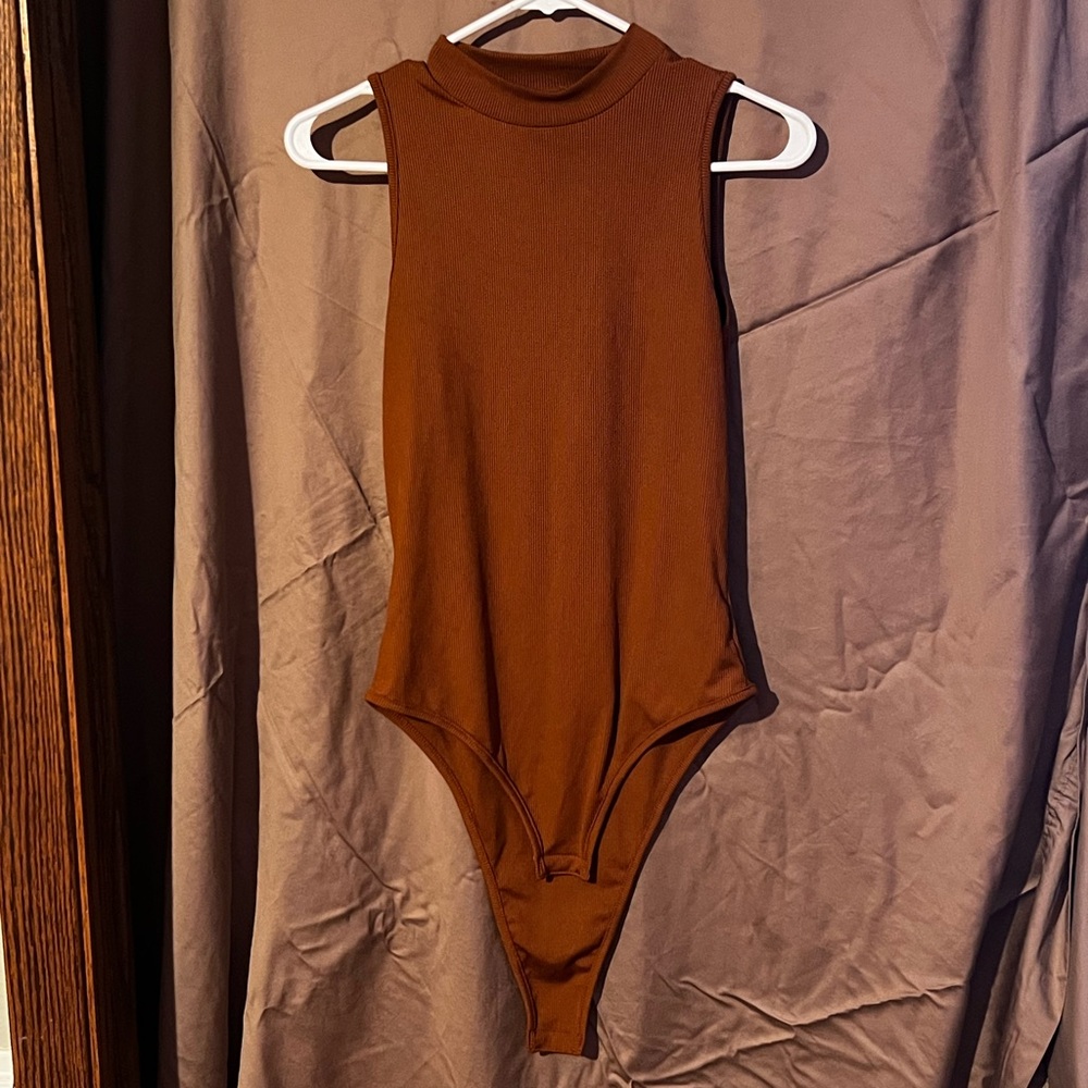 Brown Sleeveless Bodysuit